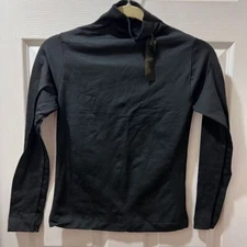 Art Club Black Mock Neck Athletic LS Performance Top Base Layer Workout Shirt-L