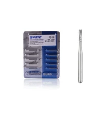SS WHITE Dental Carbide Burs FG 558 Cross Cut Straight Fissure (pack of 10 Burs)