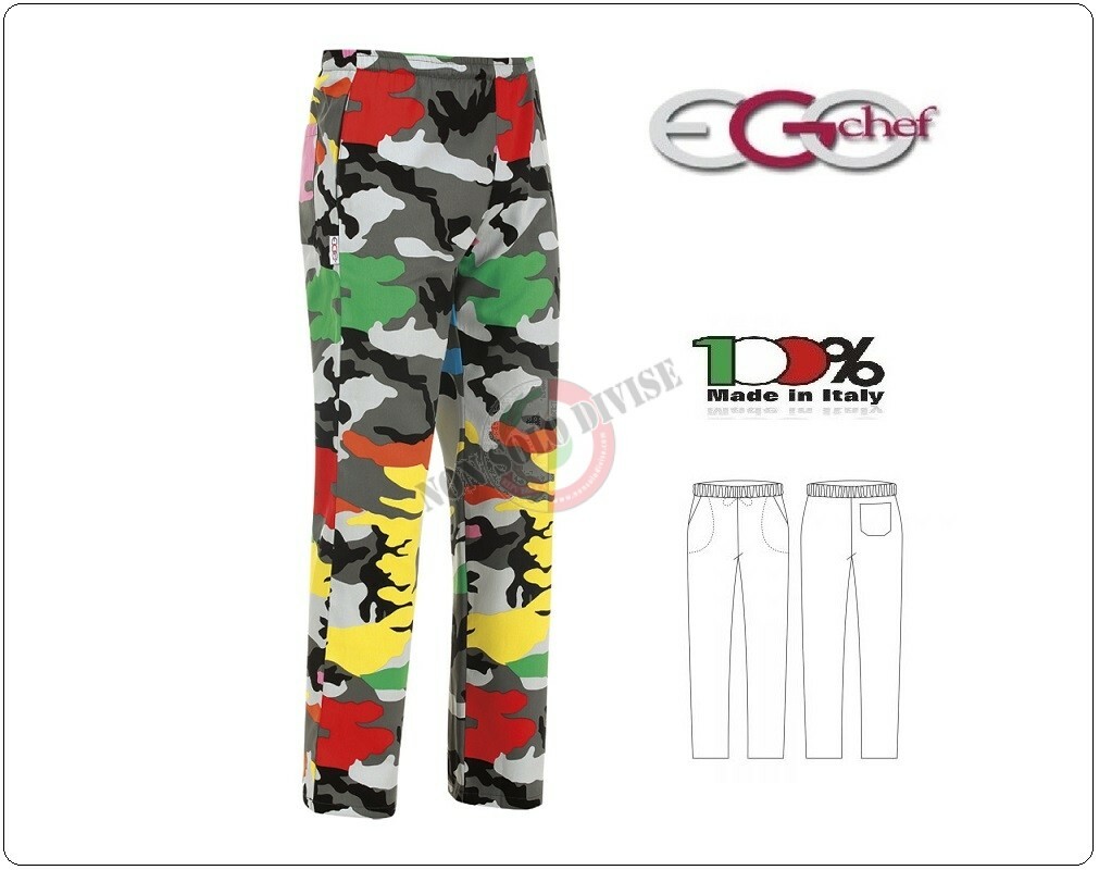 PANTALONI CUOCO Color Camouflage KOCHHOSEN PIZZAIOLO EGO CHEF CHEF