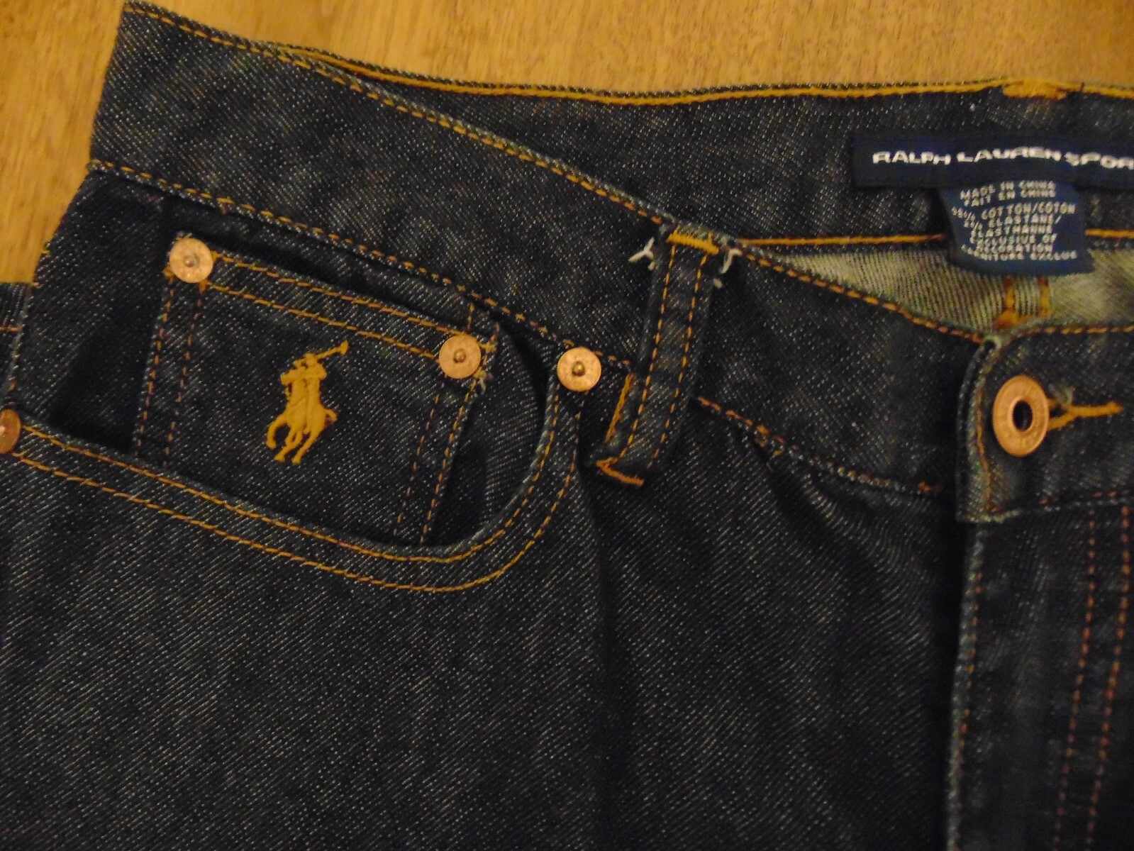 PONY Jeans donna Ralph Lauren Sport nero con punto rame elasticizzato leggero cono 29