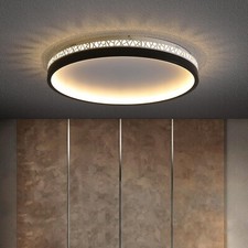 SEATAIN LED plafoniera camera 3000K Luce calda, 30W 30cm 3000lm nero BC011