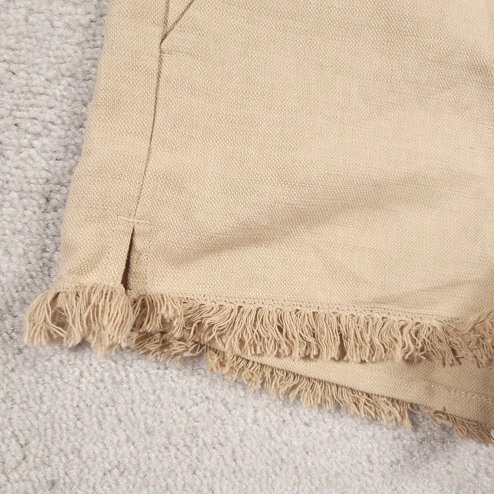 Pantalones Cortos Ann Taylor LOFT The Riviera Para Mujer 4 Beige Mezcla de Lino 3.5" Dobladillo Crudo Foto 4 de 4