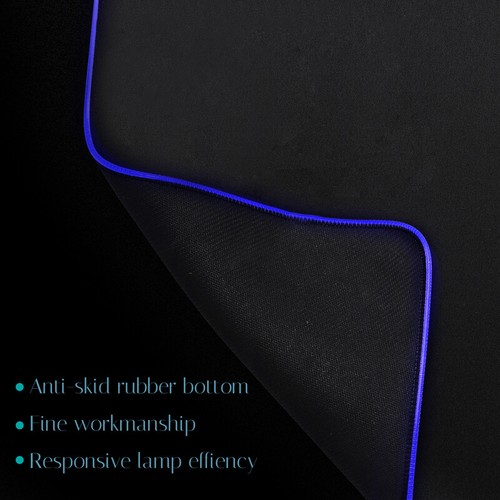 Gaming Mouse Pad RGB LED Light Computer Keyboard Mouse Mat XXL Extra Large Size - Picture 7 of 12