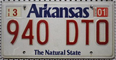 Arkansas Nummernschild USA Kennzeichen Original Auto Schild US License Plate DTO