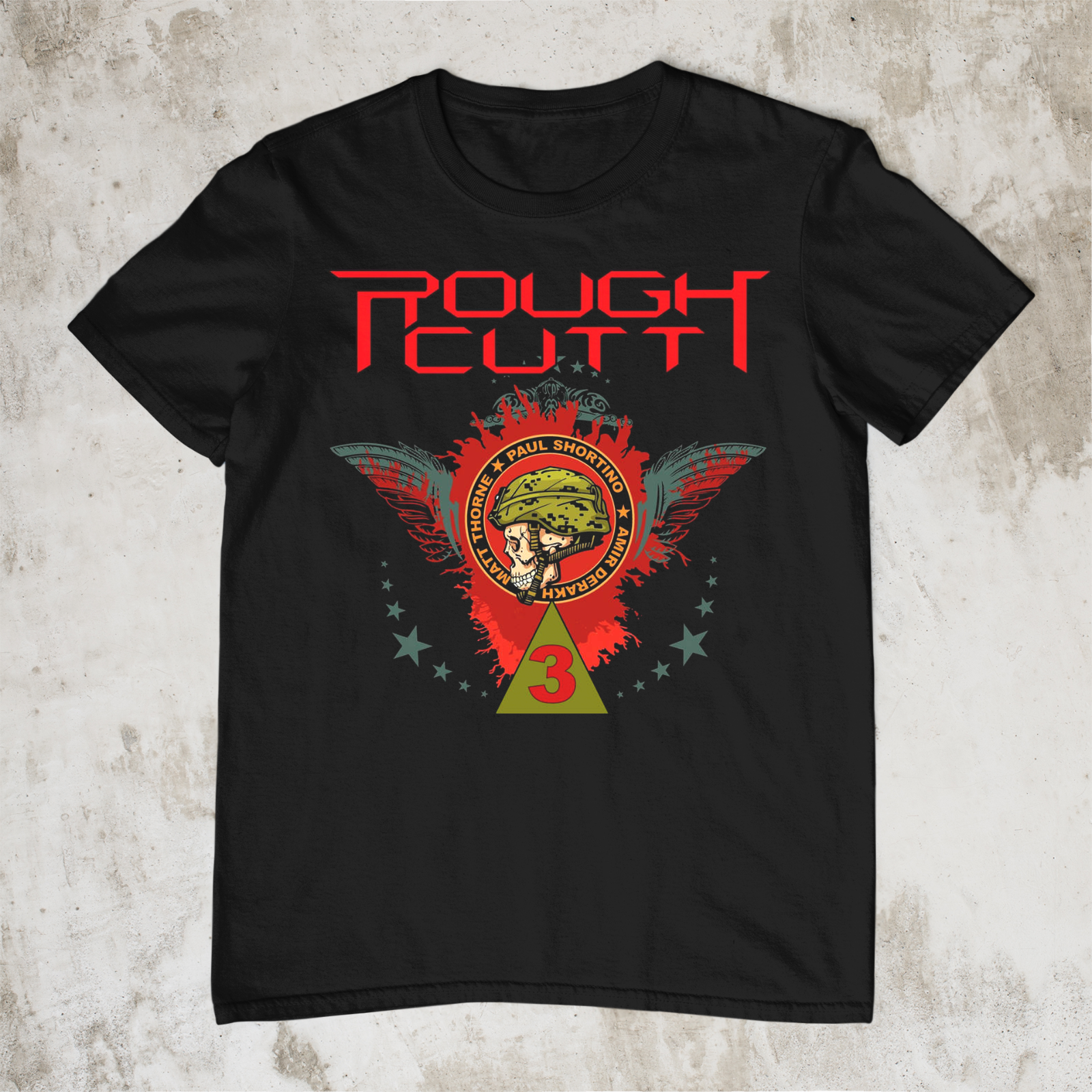 NEW Rough Cutt Band Logo Classic Short Sleeve All Size Shirt