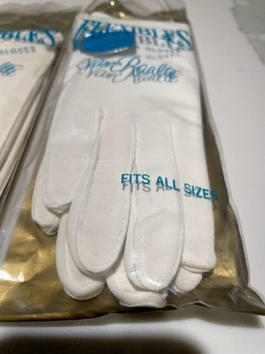 2 VTG Van Raalte Flexibles Nylon White Gloves Floral Daisy Chain & Button Detail - Picture 3 of 7