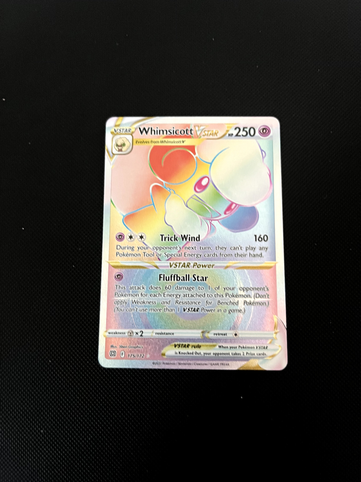 Whimsicott VSTAR (Secret) 175/172 Swsh09: Brilliant Stars Holo NM
