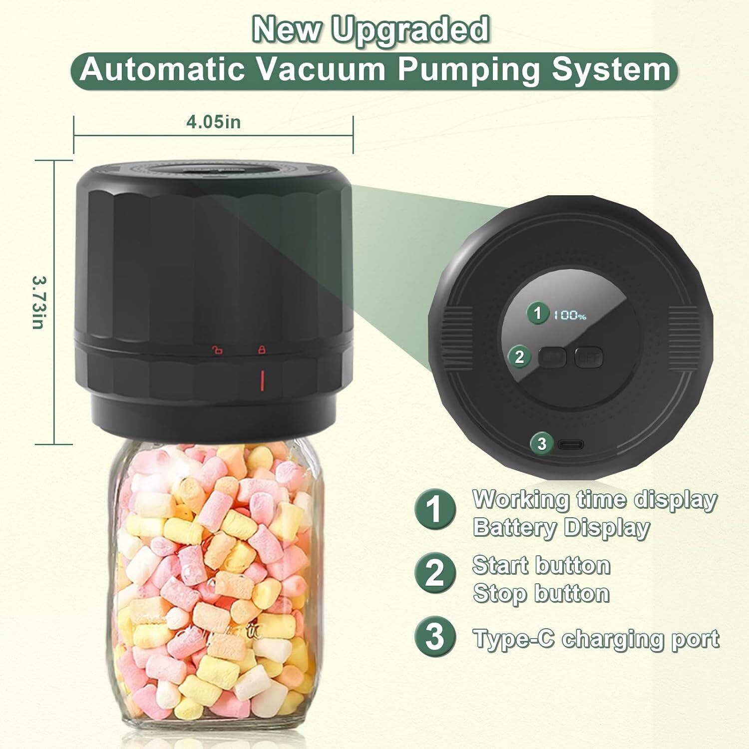 Electric Mason Jar Vacuum Sealer for Canning Jars Black eBay