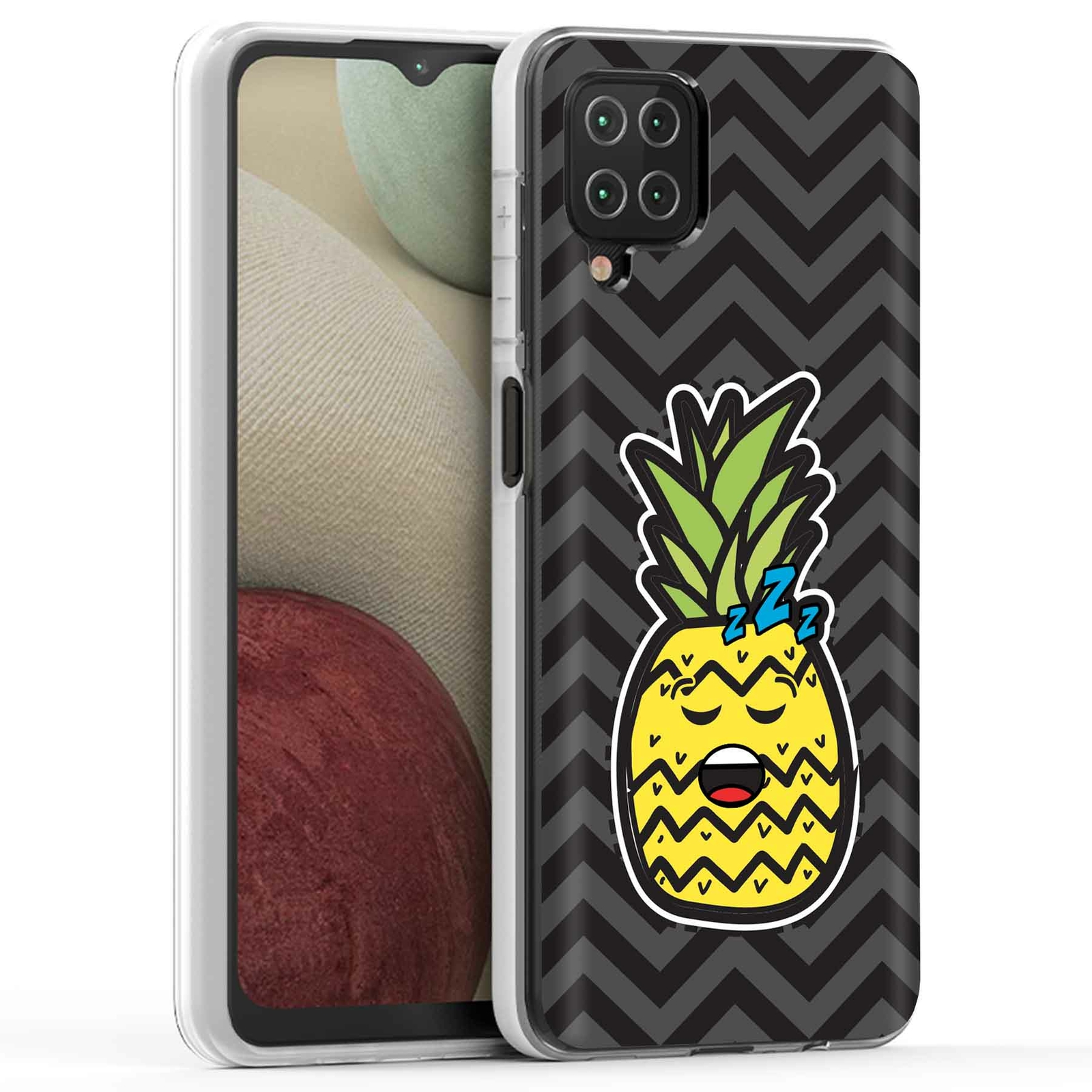 Phone Case Cover for Samsung Galaxy A12,PineApple Sleepy Print, USA