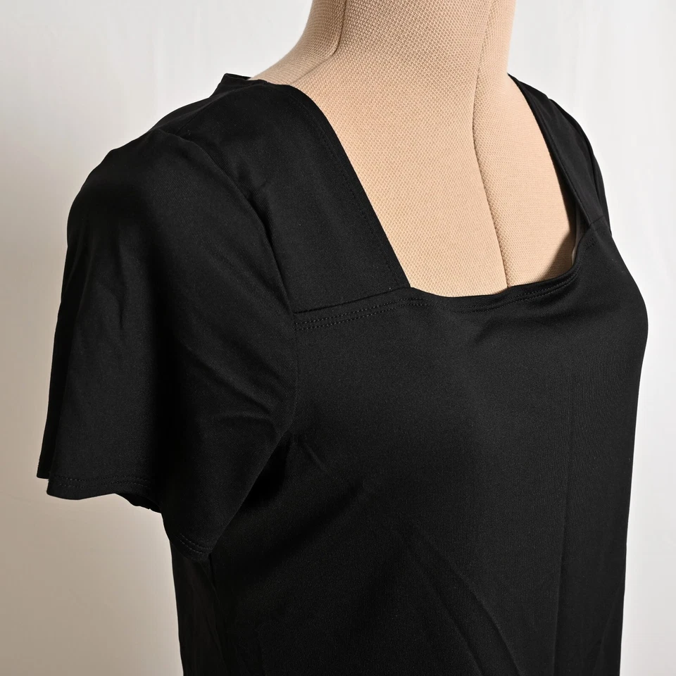 Blusa negra de manga corta East 5th Essentials para mujer ~ talla L - 4621 Foto 2 de 4