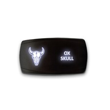 OX SKULL - Horizontal LED Rocker Switch 5 Pin Dual Light 20A 12V ON / OFF