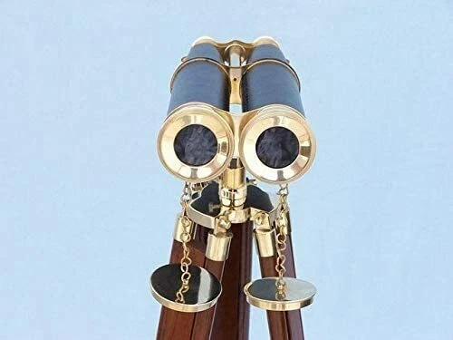 62" Floor Standing Admirals SolidBrass Black Leather Binocular,Cyber Monday Gift - Image 2 of 4