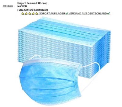 10 Stück Mundschutz Premium Soft 3 lagig  EinwegMaske 