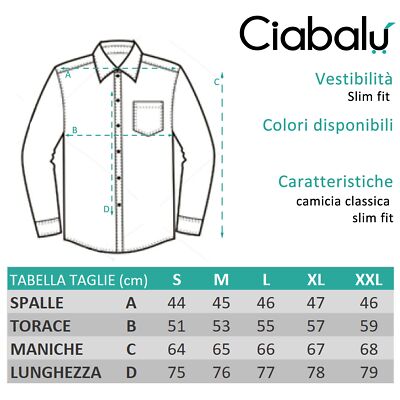 Set 3 PZ Camicia Alta Sartoria (S - Bianco Blu Celeste) Casual, Moderno, Elegante - Foto 14