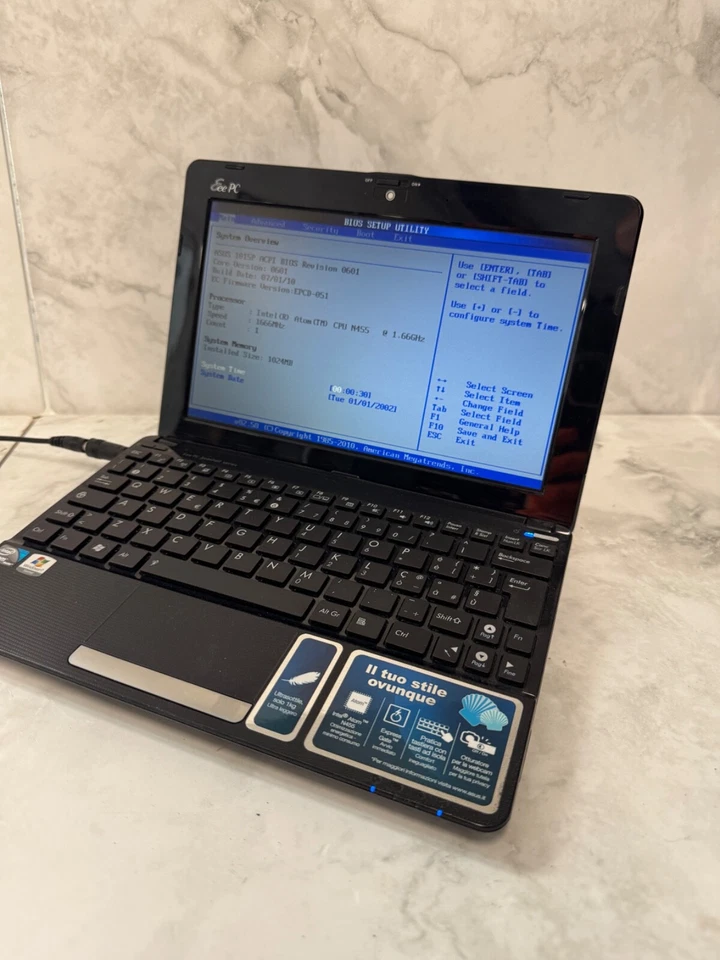 Netbook ASUS Eee PC 1015PD Windows 7 Starter – Non Funzionante – Vintage - Immagine 2 di 4