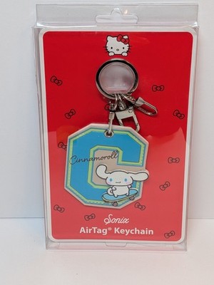 Sanrio Cinnamoroll AirTag Keychain College Letters Bag Clip Charm x Sonix NEW