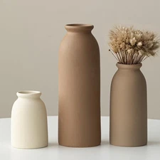 Ceramic Vase Set-3, Small Flower Vases for Decor, Modern Boho