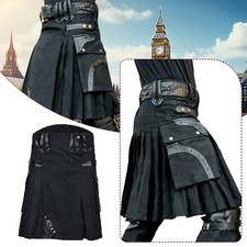 Herren Kilts Mittellanger Rock Traditioneller Schottenrock Schottischer M-5XL