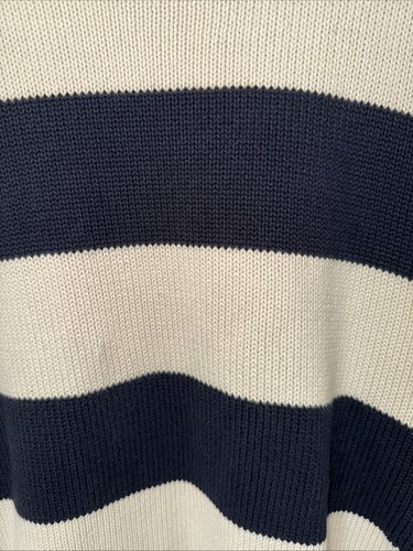 Brandy Melville John Galt Brianna Sweater Crewneck White Navy Stripe Knit Cotton - Picture 2 of 8