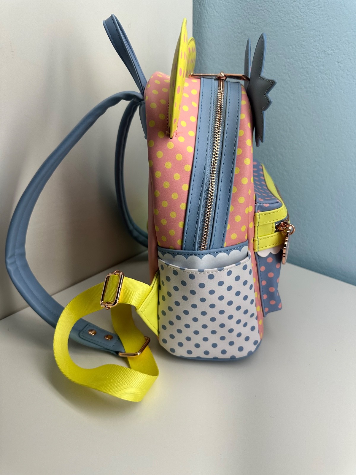Loungefly Disney Parks Minnie Mouse Pastel Polka Dot Figural Bag - Lightly Used image 2