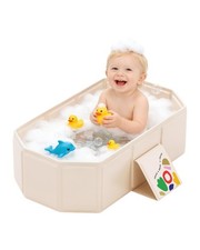 Foldable Bathtub, Portable Baby Bathtub for Newborns to Toddlers, Collapsible...
