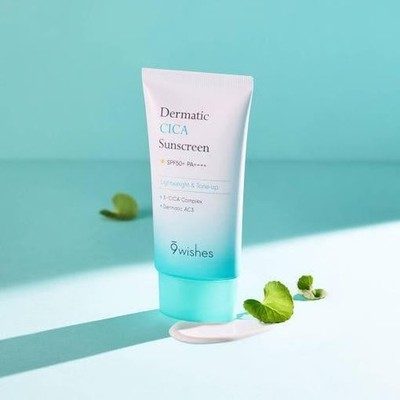 9wishes Dermatic CICA Sonnencreme - 50ml, Breitband LSF 50+ PA++++ & Beruhigend