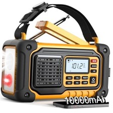 Emergency Weather Radio,10000mAh NOAA Hand Crank Bluetooth Speaker - Hand Crank