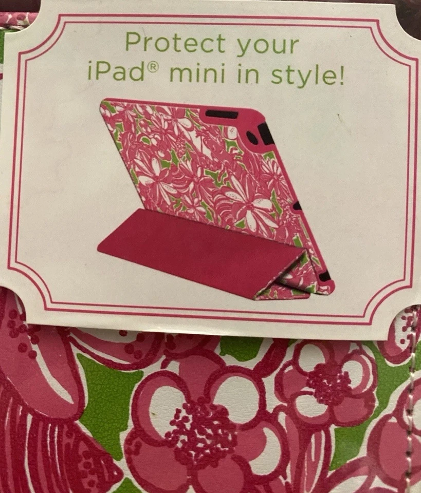 Lilly Pulitzer Pink Floral Print iPad Case w/Folding Cover for 9x7" iPad-EUC - Image 2 of 4