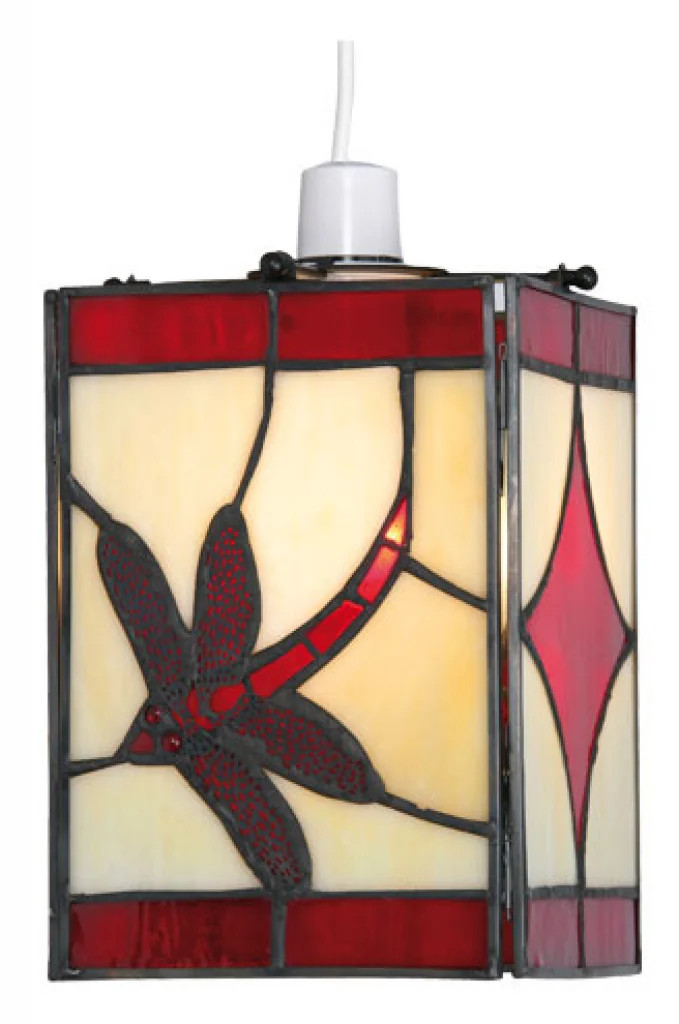Lampshade Antique Dragonfly Light Red 150mm Shade Only Oaks Lighting OT 27 RD