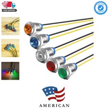 5Pcs 10mm 110V-220VAC LED Metal Indicator Light Waterproof Signal Lamp Green/...