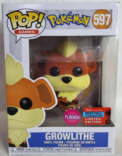 Funko Pop! Vinyl: Pokémon - Growlithe (Flocked) #597 - 2020 New York Comic Con