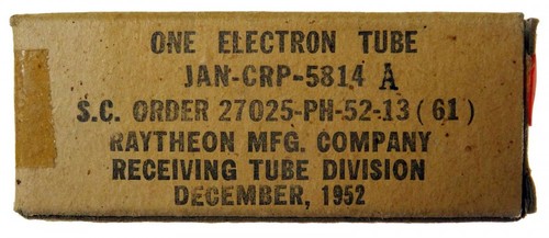 JAN-CRP-5814A doppio diodo. Un tubo elettronico Raytheon. ID18042 - Foto 2 di 2