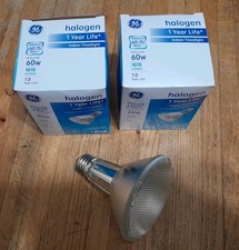 2 BULBS: GE HALOGEN 60W DIRECTIONAL Indoor Floodlight 1070 lum long neck PAR30