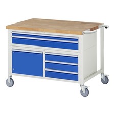 Rau Fahrbare Werkbank 8922 B1250xT900xH880mm 5x Schublade-TA 1x T&uuml;r