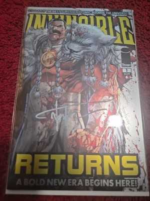 Invincible Returns #1 - Tyler Kirkham FOIL Battle Damage Thragg Signed