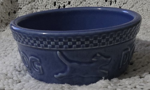 Vintage Longaberger Mulligan Dog Bowl Dish Blue Made in USA New - Picture 2 of 12