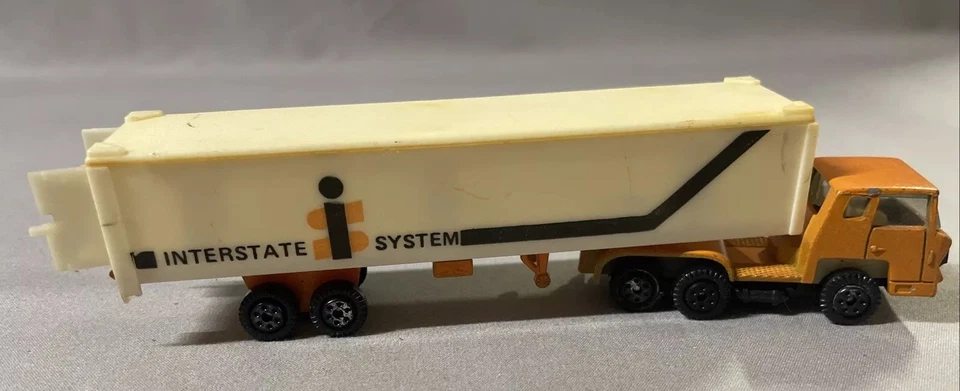 De colección YATMING Naranja Cabover Semi Trk & "Interstate System" Trlr, escala HO Foto 3 de 4