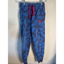Kids Nike All Over Logo Joggers Sweatpants Blue Red Size M