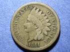 1861 Copper Nickel Indian Cent  Good+