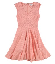 bar III Womens Mesh Fit & Flare Dress, blush, M