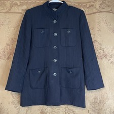 Herbert Grossman Military Style Black Jacket Blazer Women's Vintage Made in USA