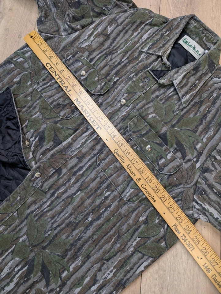 VINTAGE Gander Mountain Quilted Shirt Jacket Mens Large Camo USA Made - Image 4 of 4