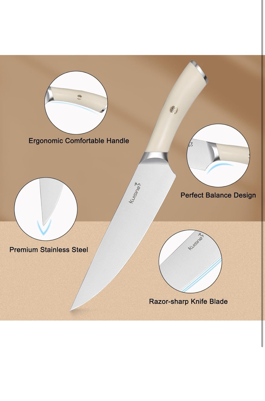 Kitchen Knife Set,High Carbon Stainless Steel Super Sharp Blades,Knife Block Set