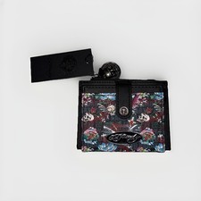 Ed Hardy Unisex IDs Wallet Skull And Rose Coins Cards Case NWT Rare 