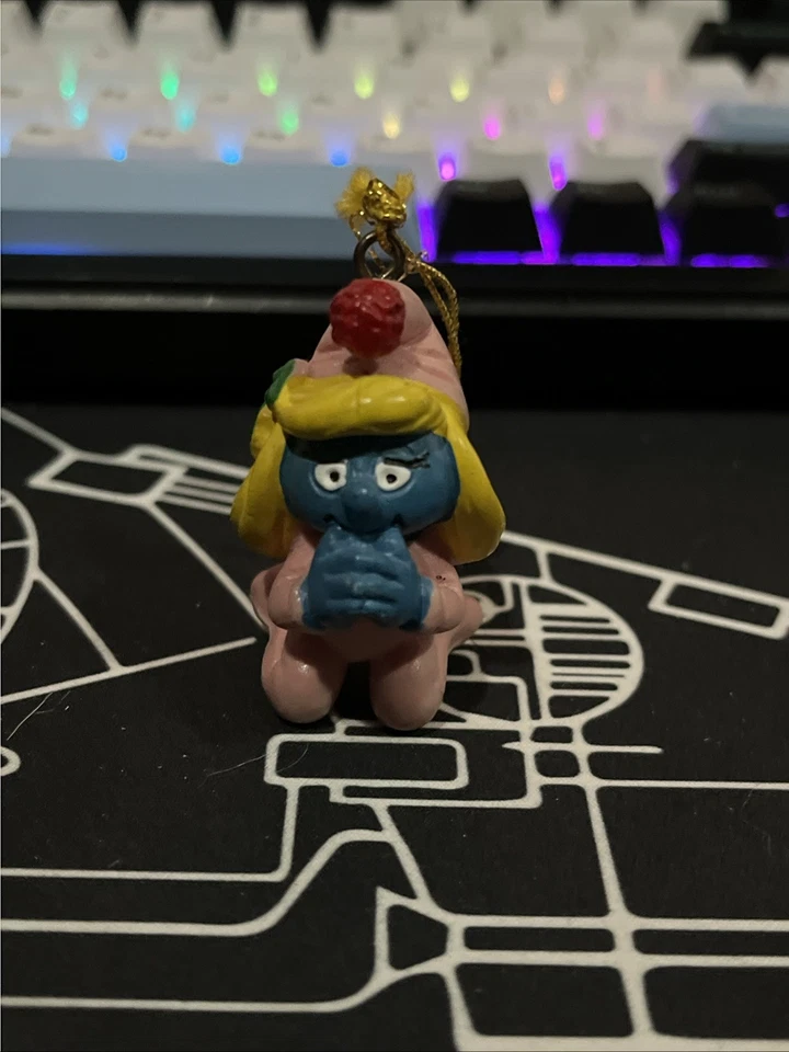 Рождественское украшение Peyo Schleich Berrie Smurf 1982 молящаяся смурфетта Португалия +1 - Изображение 3 из 4