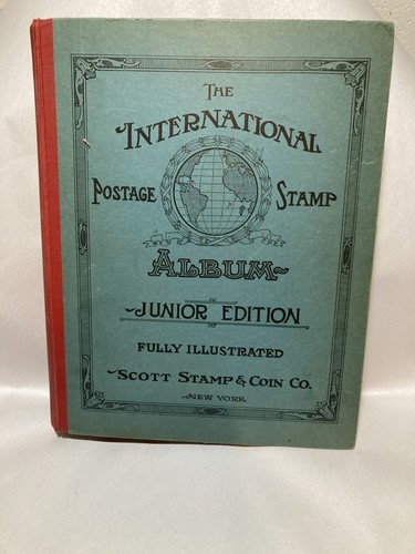RARE ANTIQUE ALBUM 1935 INTERNATIONAL POSTAGE STAMP JUNIOR EDITION MANY STAMPS - Picture 1 of 17