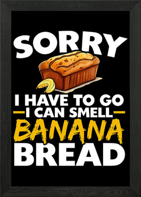 Gerahmtes Wandbild Poster Leinwanddruck Bild Bananenbrot Bäckerei