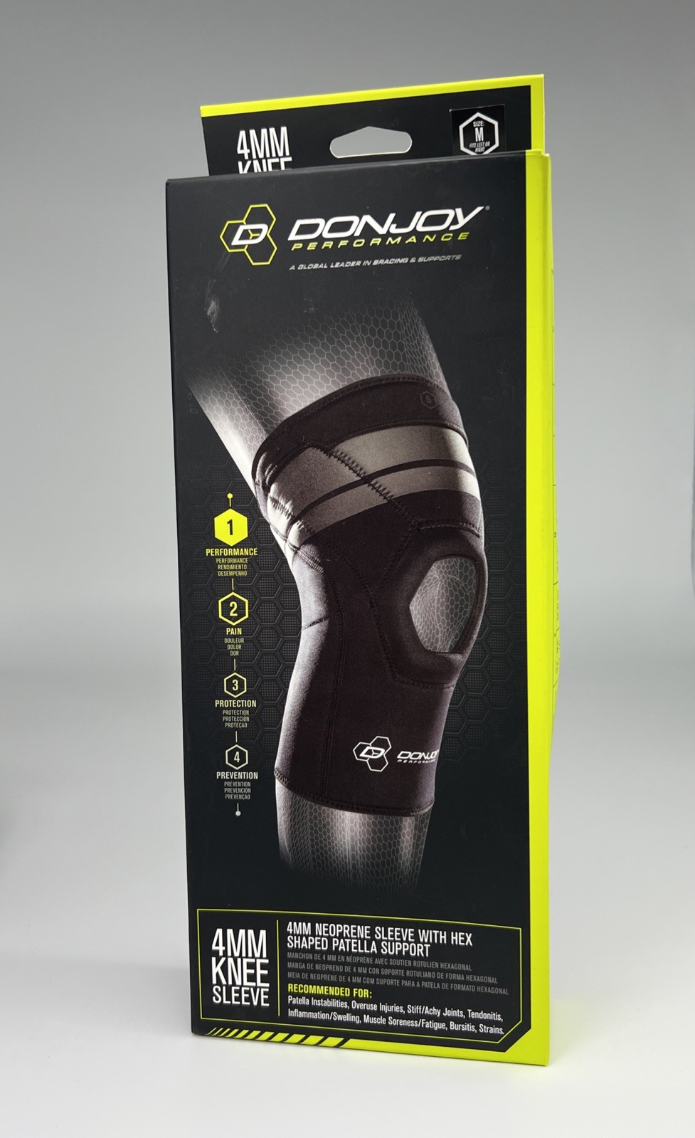 DonJoy Performance 4MM Knee Support Compression Sleeve Medium