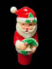 Vintage Santa Claus Figurine Christmas Decor Holly Mistletoe Cover