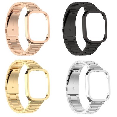 For Redmi Watch 3/Mi Watch Lite 3 Stainless Steel Strap Wrist Band & Metal Frame